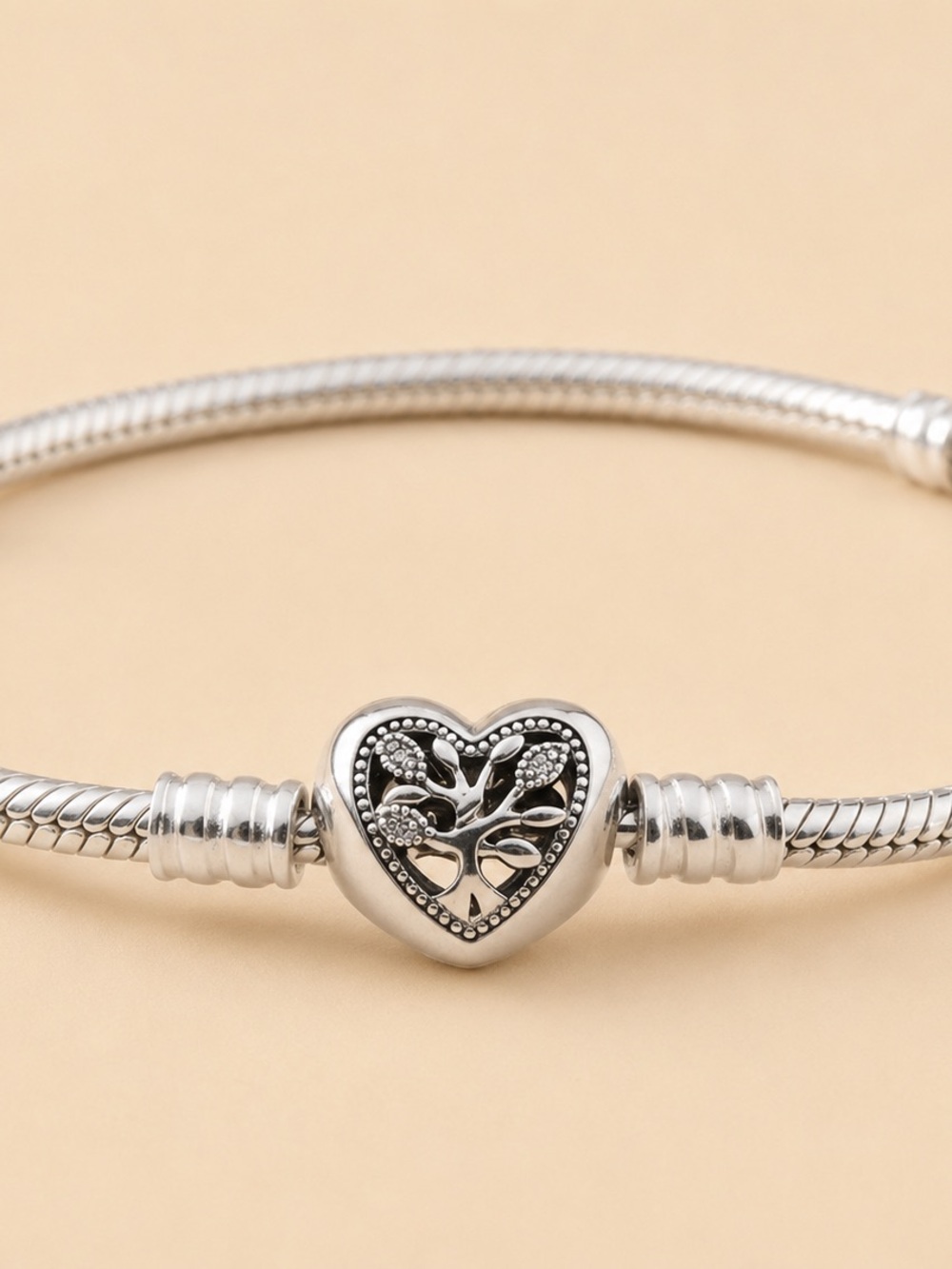 Pandora Sterling Silver Heart Tree of Life Charm Bracelet - Silver
